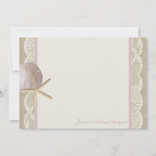 strandfoto Dank u platte Kaart (Achterkant)