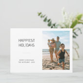 Strandfoto Gelukkigste Feestdagen Kerst Kaart (Staand voorkant)
