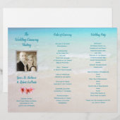 Strandfoto gevouwen ceremonieprogramma (Voorkant / Achterkant)