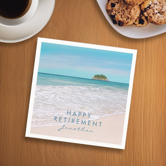 Strandfoto "Happy Retirement" Party Papier Servet