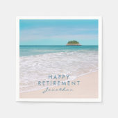 Strandfoto "Happy Retirement" Party Papier Servet (Voorkant)