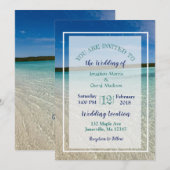 Strandfoto Ocean Clear Water Huwelijksuitnodiginge Kaart (Voorkant / Achterkant)