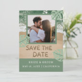 Strandfoto Save the Date-uitnodiging Kaart (Staand voorkant)