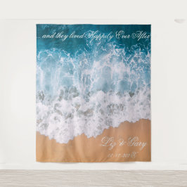 Strandfoto Trouwstoel Grafiek Print Wandkleed