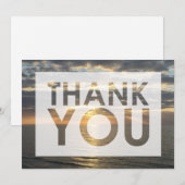 Strandfoto van oceaan bij zonsopgang met uitsnijdi bedankkaart (Voorkant / Achterkant)