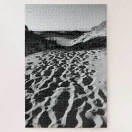 strandfoto, zwart-wit legpuzzel