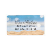 Strandfotobestemming - Adresetiketten Etiket (Voorkant)