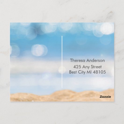 Strandfotobestemming - Save the Date Briefkaart (Achterkant)