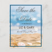 Strandfotobestemming - Save the Date Briefkaart (Voorkant)