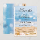 Strandfotobestemming - Save the Date Briefkaart (Voorkant / Achterkant)