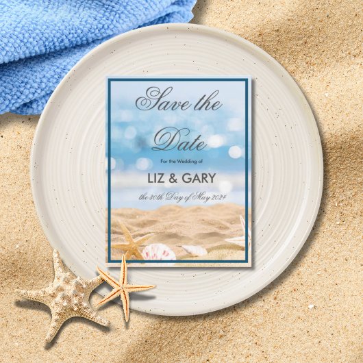 Strandfotobestemming - Save the Date Briefkaart