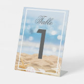 Strandfotobestemming - Tafelnummer Reclamebord Met Voetstuk (Voorkant)