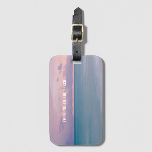 Strandfotocadeau met reisofferte bagagelabel (Voorkant (verticaal))