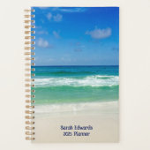 Strandfotografie Blue Ocean Waves Custom 2025 Planner (Voorkant)