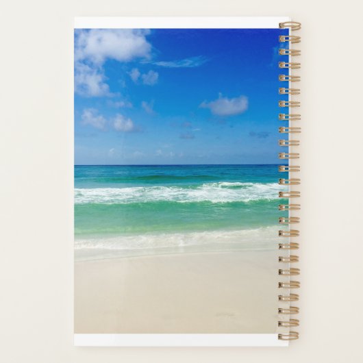 Strandfotografie Blue Ocean Waves Custom 2025 Planner (Achterkant)