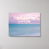 Strandfotografie Decor met reisofferte Canvas Afdruk (Voorkant)