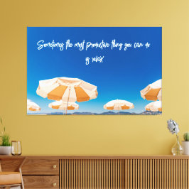 Strandfotografie Decor met reisofferte Canvas Afdruk