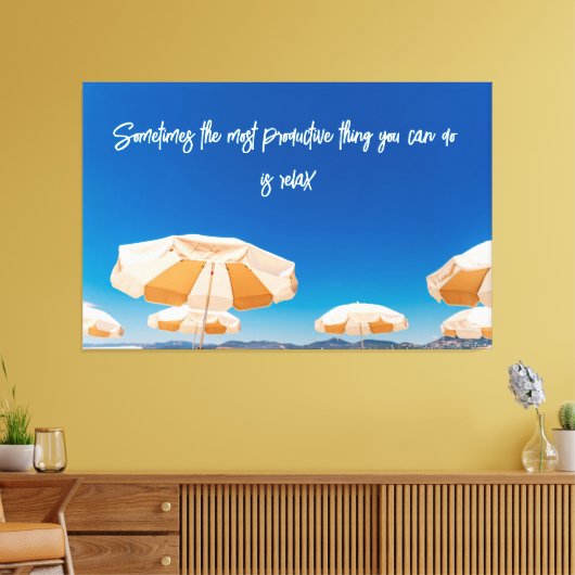 Strandfotografie Decor met reisofferte Canvas Afdruk (Insitu (Woonkamer))