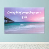 Strandfotografie Decor met reisofferte Canvas Afdruk (Insitu (Houten vloer))