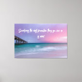 Strandfotografie Decor met reisofferte Canvas Afdruk (Voorkant)