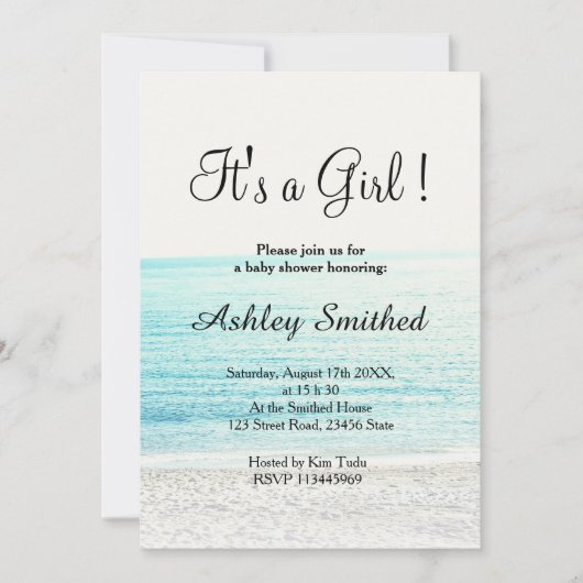 strandfotografie tropisch modern baby shower kaart (Voorkant)