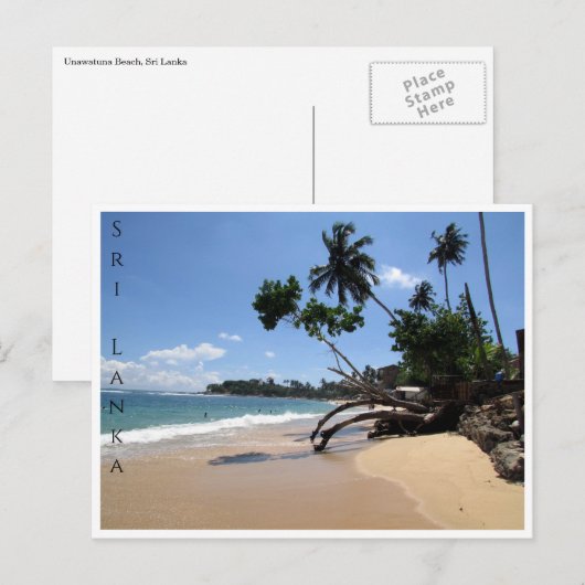 strandgalle unawatuna briefkaart (Voorkant / Achterkant)