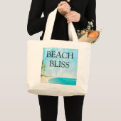 Strandgeluk kust oceaan scène canvas tas (Voorkant (product))