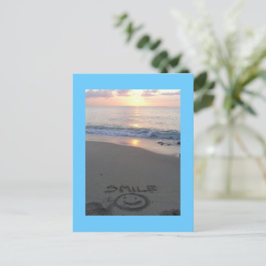 strandglimlach briefkaart (Staand voorkant)