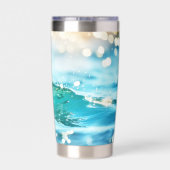 Strandgolf Turquoise Oceaan Geïsoleerde Drinkbeker (Achterkant)