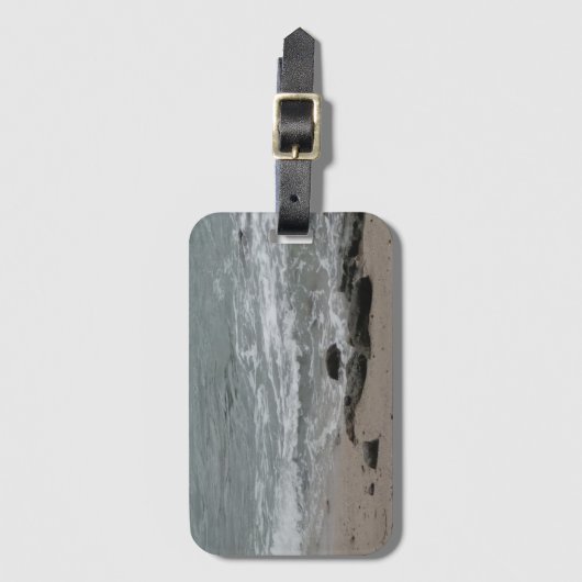 strandgolven bagagelabel (Voorkant (verticaal))