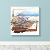 Strandgolven blauw canvas afdruk (Insitu (Houten vloer))