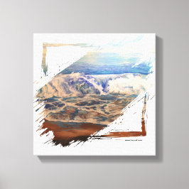 Strandgolven blauw canvas afdruk