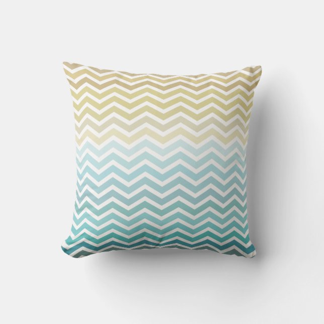 Strandgolven Chevron Zigzag Kussen (Voorkant)