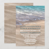strandgolven en zandhuwelijksuitnodigingen kaart (Voorkant / Achterkant)