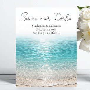 Strandgolven & Helder Water Tropisch Save our Date Kaart