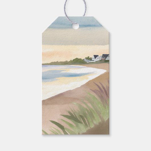 Strandgolven | Kustoceaan Aquarel Cadeaulabel (Voorkant)