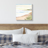 Strandgolven | Kustoceaan Aquarel Canvas Afdruk (Insitu (Slaapkamer))