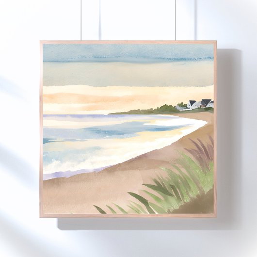 Strandgolven | Kustoceaan Aquarel Poster