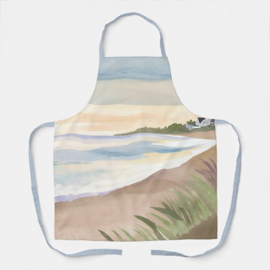 Strandgolven | Kustoceaan Aquarel Schort (Voorkant)