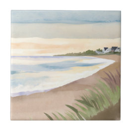 Strandgolven | Kustoceaan aquarel Tegeltje