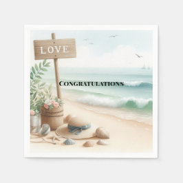 Strandgolven Liefde Felicitaties Servet