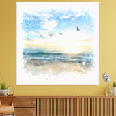 *~* Strandgolven Sunset Sunrise AR7 Canvas Afdruk (Insitu (Woonkamer))