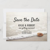 Strandgolven Trouwen Bewaar de Datum Kaart (Voorkant)