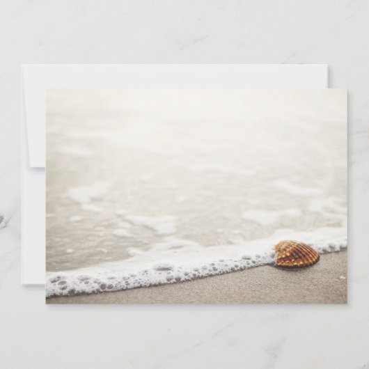 Strandgolven Trouwen Bewaar de Datum Kaart (Achterkant)