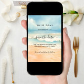 Strandgolven watergekleurde bruiloft opslaan van d save the date