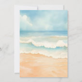 Strandgolven watergekleurde bruiloft opslaan van d save the date (Achterkant)