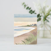 strandgolven | Waterverf in de kustwateren Briefkaart (Staand voorkant)