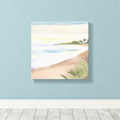 strandgolven | Waterverf in de kustwateren Canvas Afdruk (Insitu (Houten vloer))