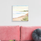 strandgolven | Waterverf in de kustwateren Canvas Afdruk (Insitu (Woonkamer))
