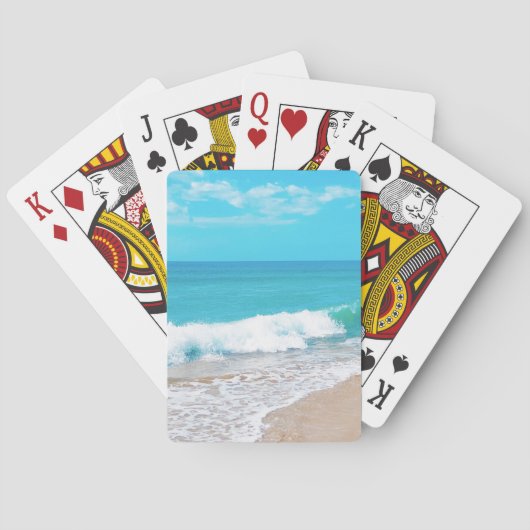 Strandgolven Zeegezicht-Klassieke Speelkaarten (Achterkant)
